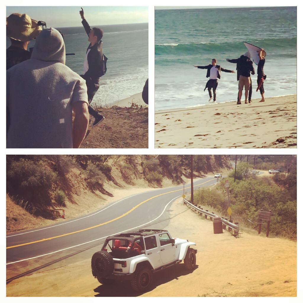 THATS A WRAP ON THE #DustinPaul debut music video!! ....some dangerous shenanigans at high speeds on the PCH,  but we had fun 😁👹. Thanks to everyone's support through my @indiegogo campaign - I flew from the other side of the country to work with the most talented and hardworking crew I've ever come across @jakobowens @jjenglert @thomas.taugher @kimmyerin @emilyazmakeup @chantellpfitzer @way_2_sober @buffnerdsmedia #gooddaytobealive #jeepwrangler2016 #doorsoff #solodebut #thissummer 🤘⚡️ I LOVE U @ledougstaiman